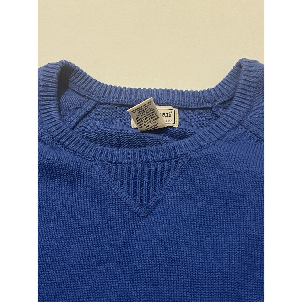 LL‎ Bean Sweater Mens L Blue Cashmere Cotton Blend Knit Pullover 516116 - Picture 7 of 9